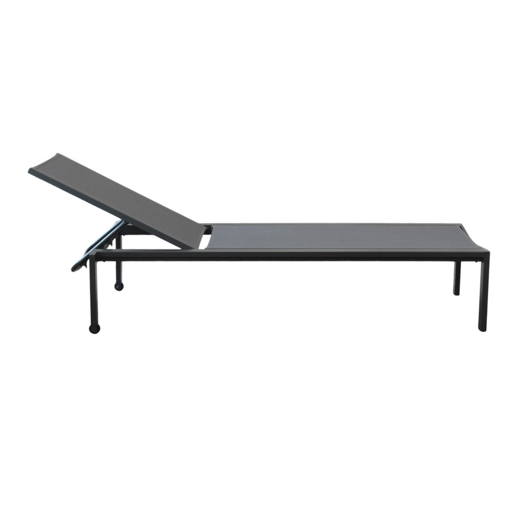 Lettino impilabile da giardino resistente con struttura in alluminio design ergonomico