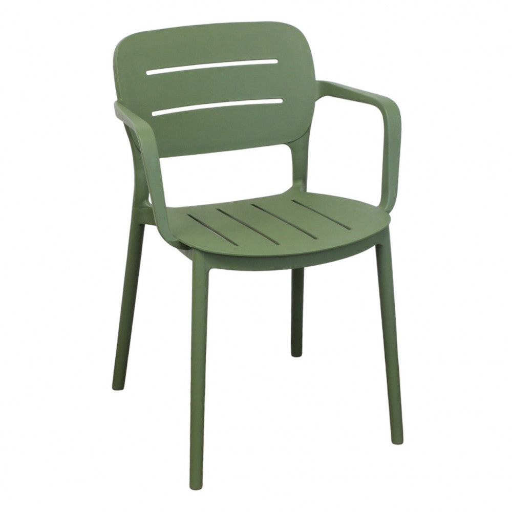 Poltrona sedia in polipropilene con braccioli impilabile 52.5x53xH79 cm Giselle