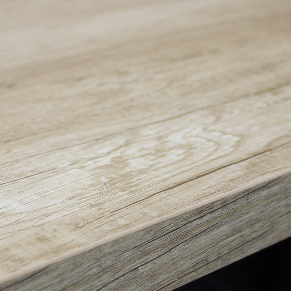 Tavolo allungabile con piano in mdf naturale e struttura in metallo nera 90x160/200xH75 cm Gariè