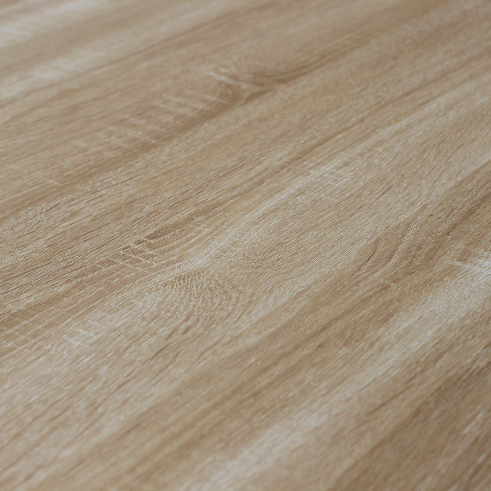 Tavolo allungabile con piano in mdf naturale e struttura in metallo bianco 90x160/200xH75 cm Gariè