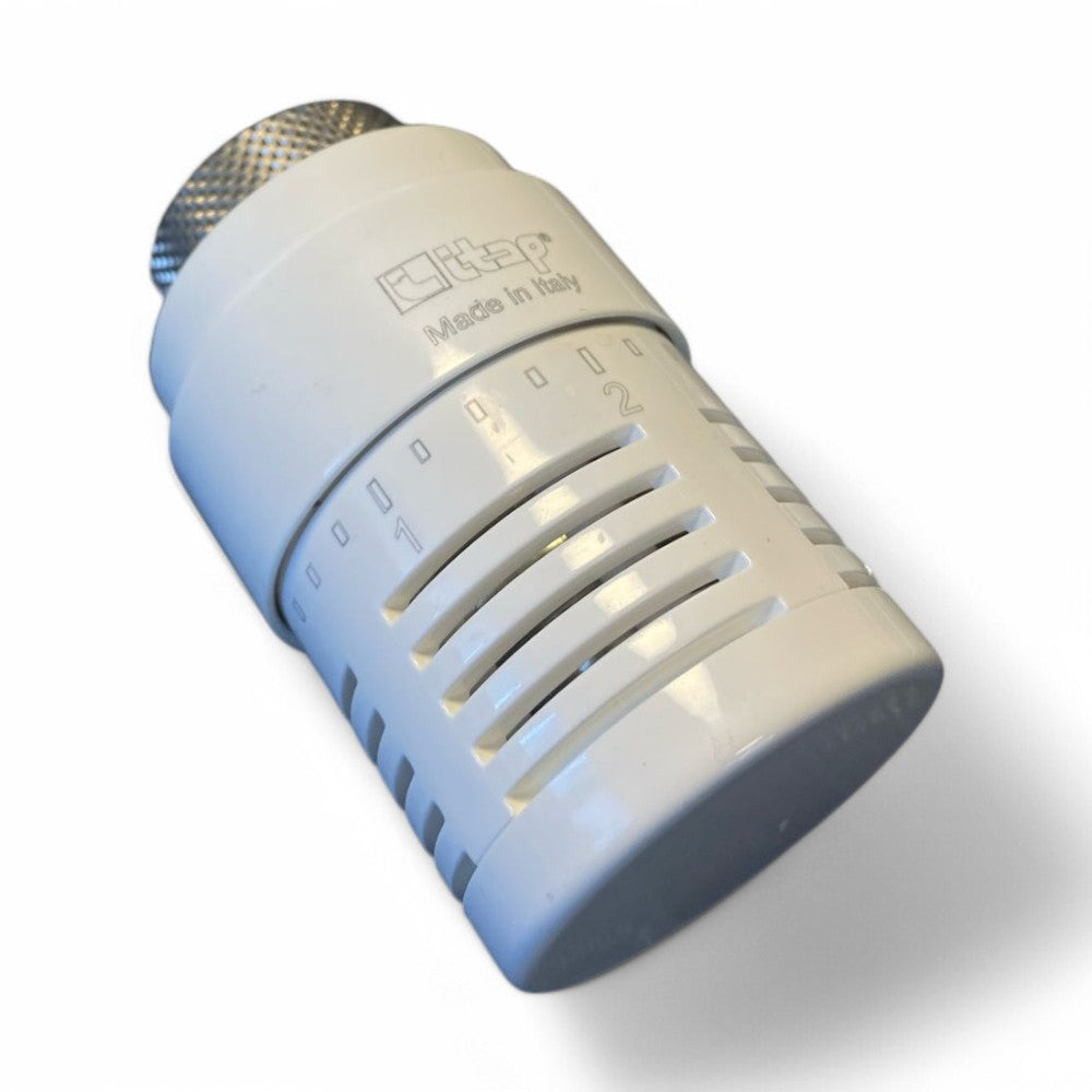 Kit valvole termostatiche ad angolo attacco F con comando termostatico ad olio e detentore per tubo in ferro