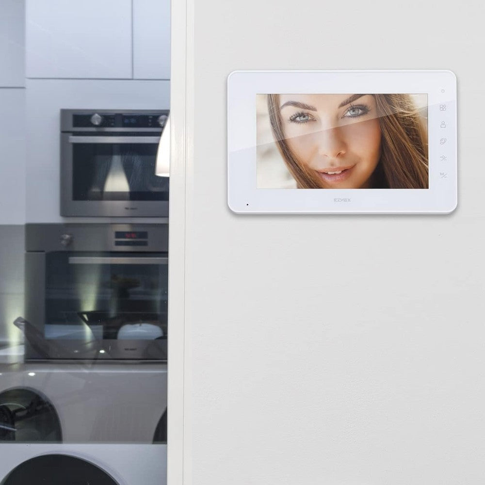 Kit videocitofono a parete monofamiliare con 2 schermi