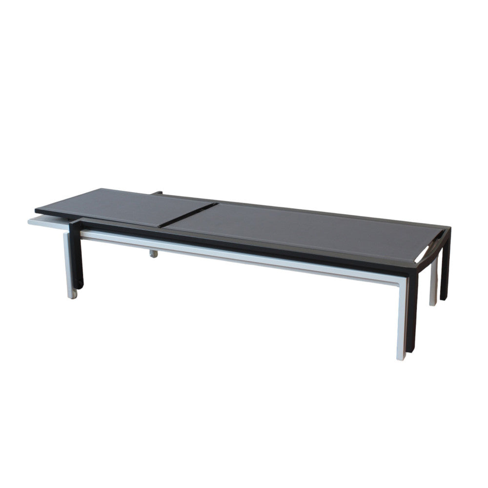Lettino impilabile da giardino resistente con struttura in alluminio design ergonomico