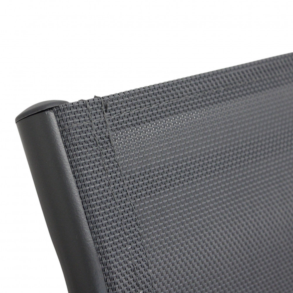 Sedia poltrona impilabile da esterno con struttura in alluminio e textilene Stamin