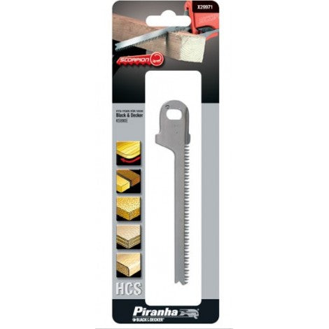 Lama di ricambio HCS 134 mm tagli curvi su legno e plastica STA29971 per Scorpion B&D X29971