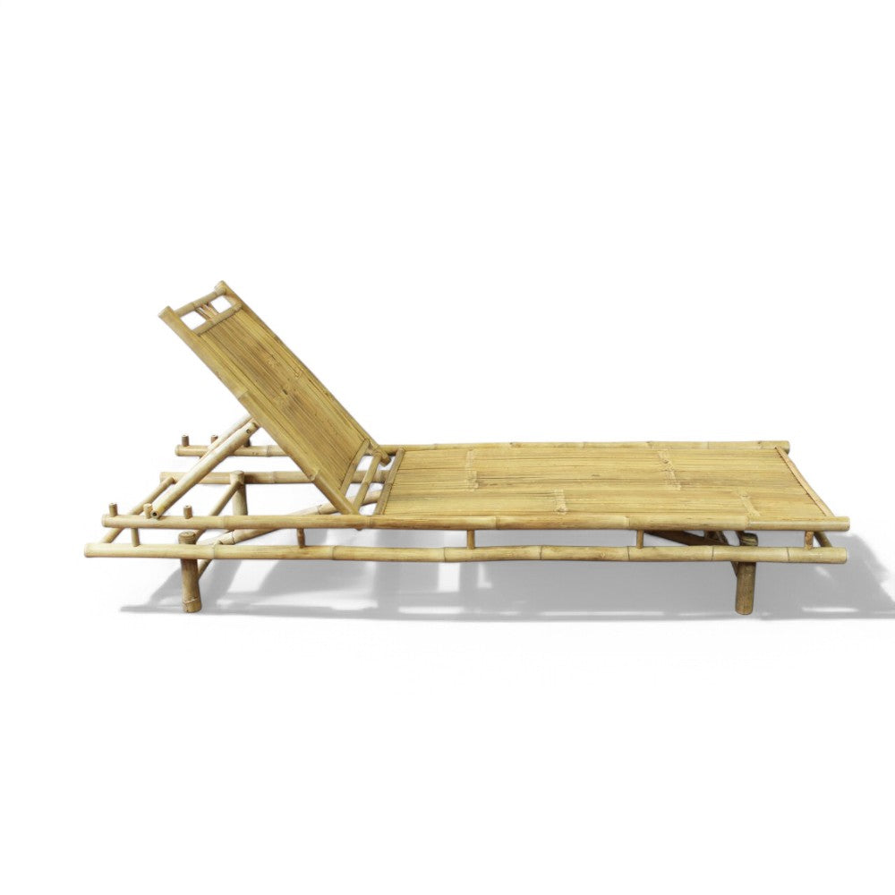 Lettino prendisole in legno bamboo reclinabile 200x70xH30 cm per esterno Martini