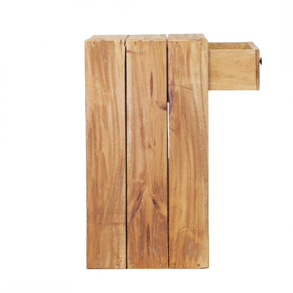 Mobiletto comodino in legno riciclato fisso 35x30x55 cm