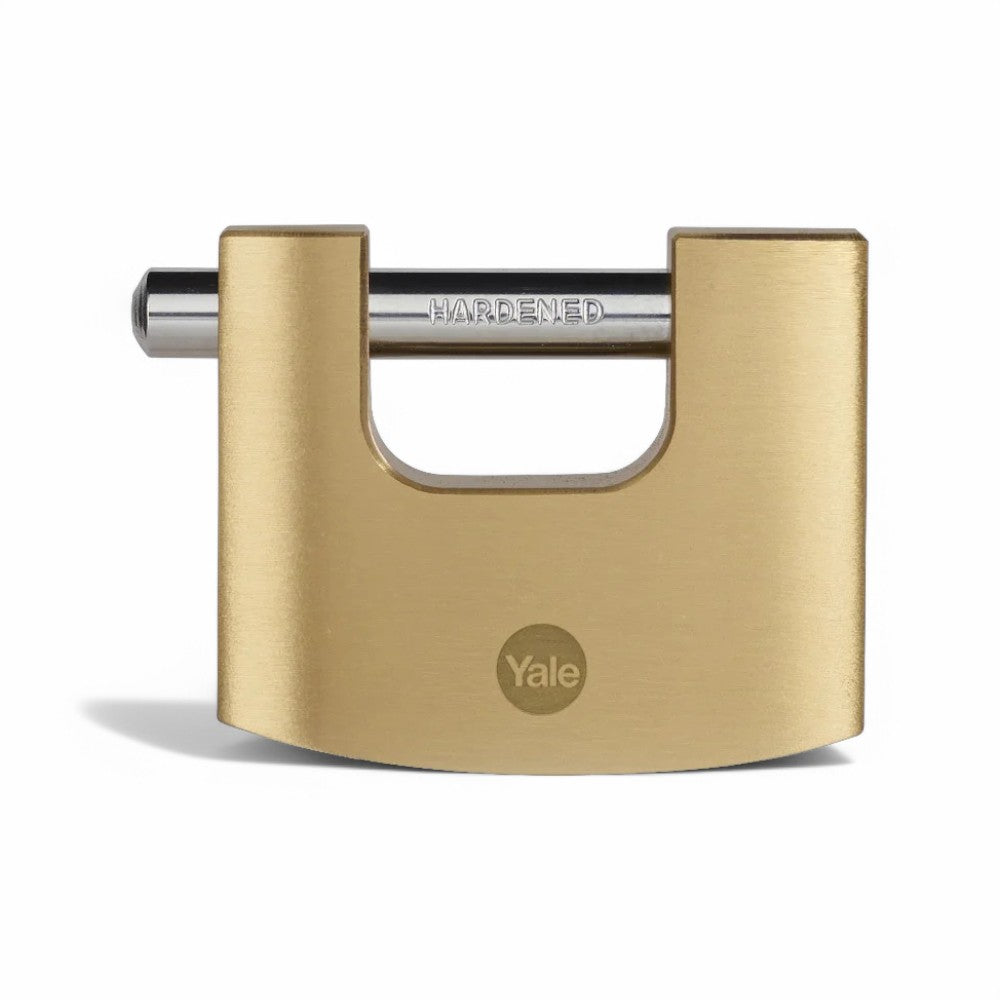 Lucchetto rettangolare in ottone 70 mm corpo monoblocco con barra in acciaio temperato