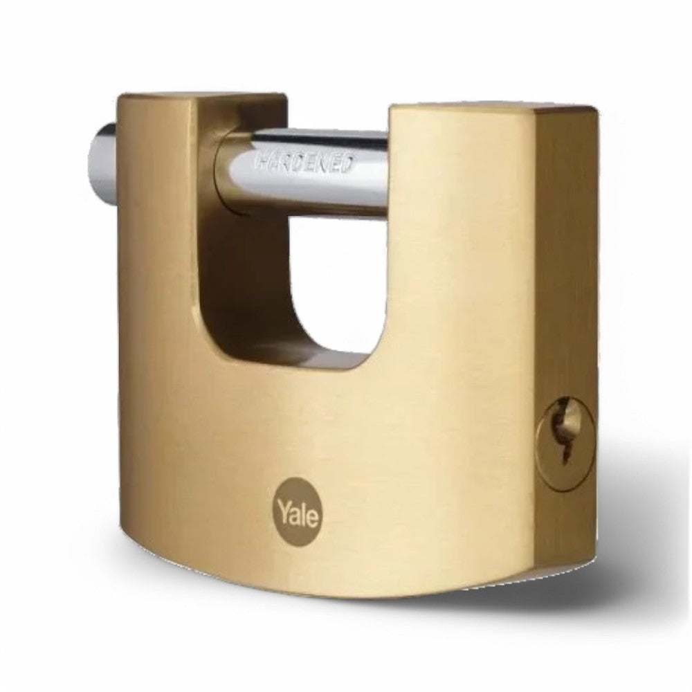 Lucchetto rettangolare in ottone 70 mm corpo monoblocco con barra in acciaio temperato