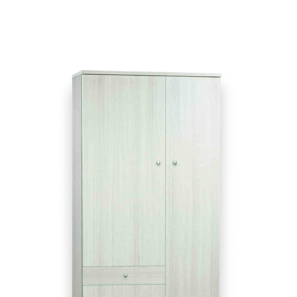 Armadio compatto tre ante un cassetto MDF beige dimensioni 77x34x183 cm soluzione salvaspazio versatile ed elegante