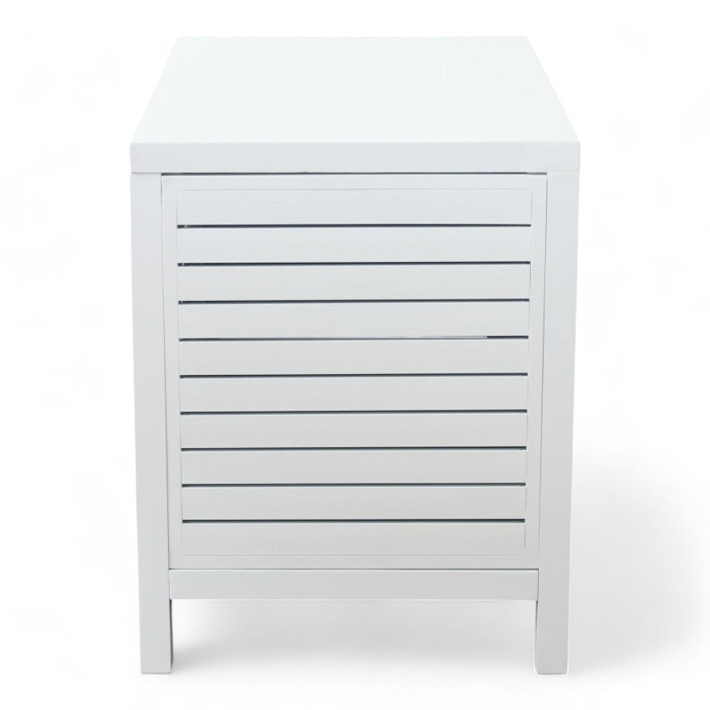 Mobiletto da esterno in alluminio verniciato bianco 90x55x70 cm per giardino o terrazza