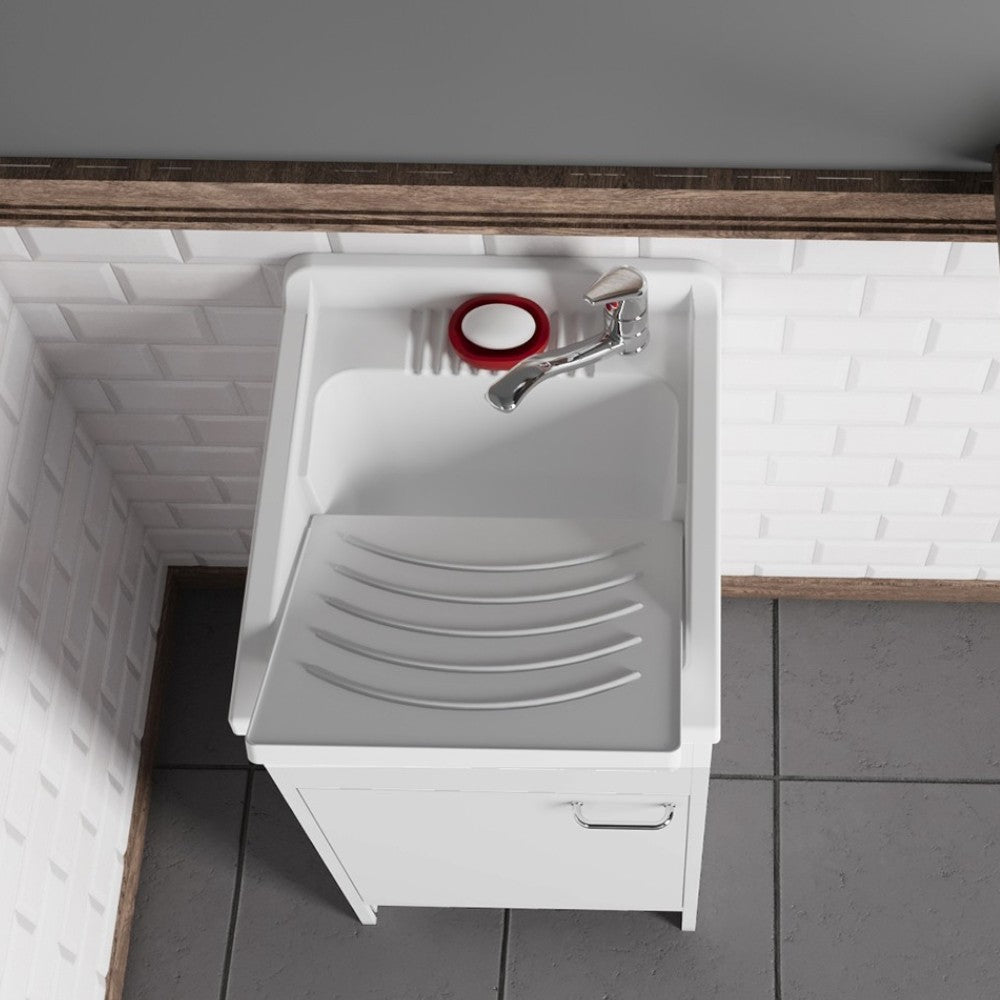 Mobile lavatoio 1 anta apertura destra con pannelli in legno nobilitato Serie Panda