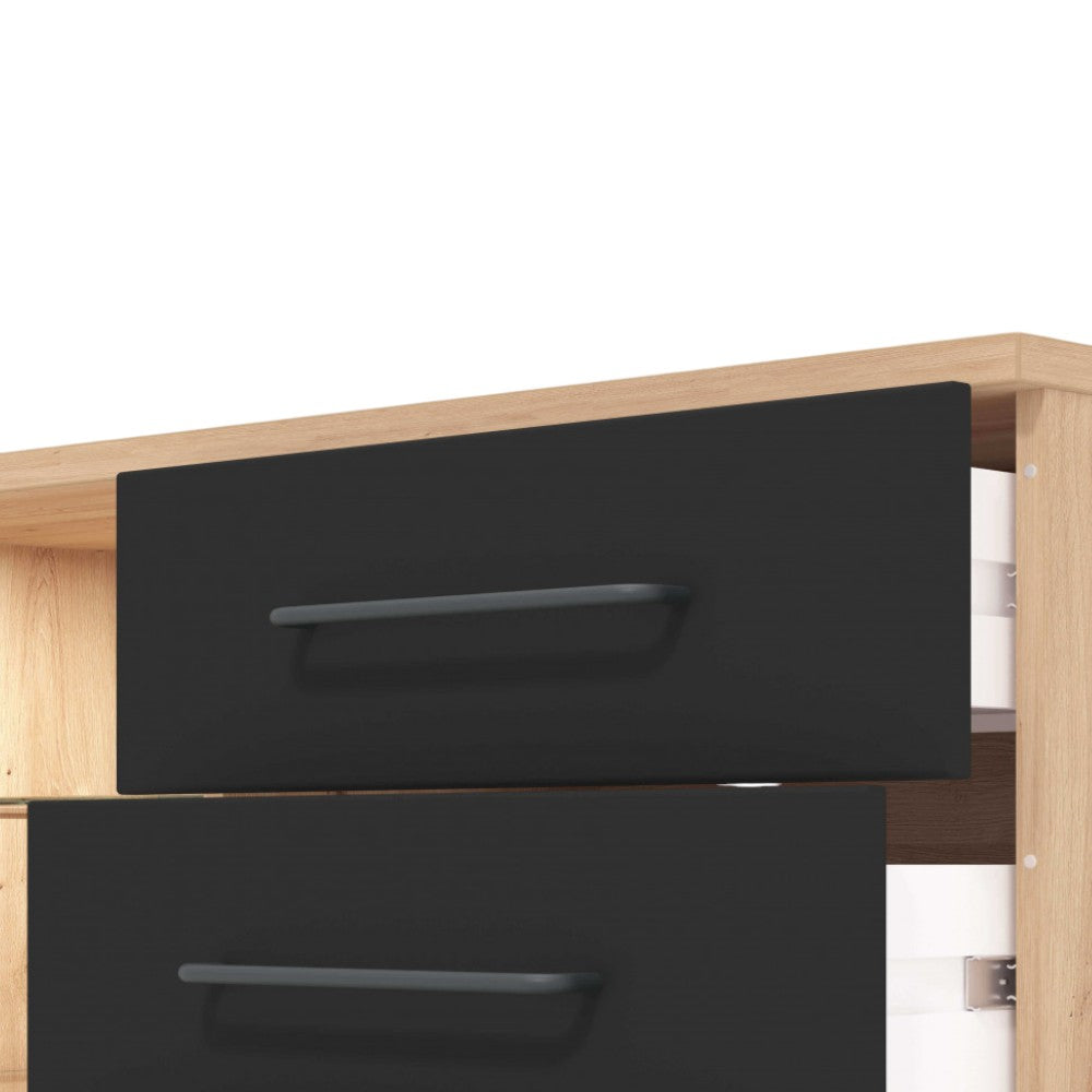 Porta tv design moderno colore antracite rovere artigiano struttura robusta in truciolare bilaminato cm 1615x40x65 h