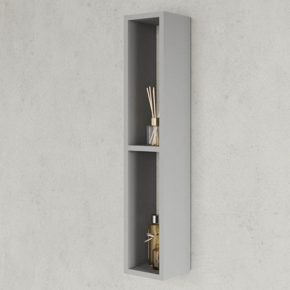 Mobile da bagno scaffaletto H80 cm pensile a 2 ripiani in legno nobilitato grigio