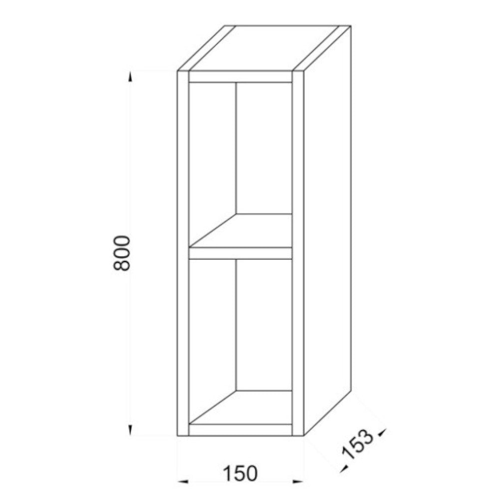 Mobile da bagno scaffaletto H80 cm pensile a 2 ripiani in legno nobilitato grigio
