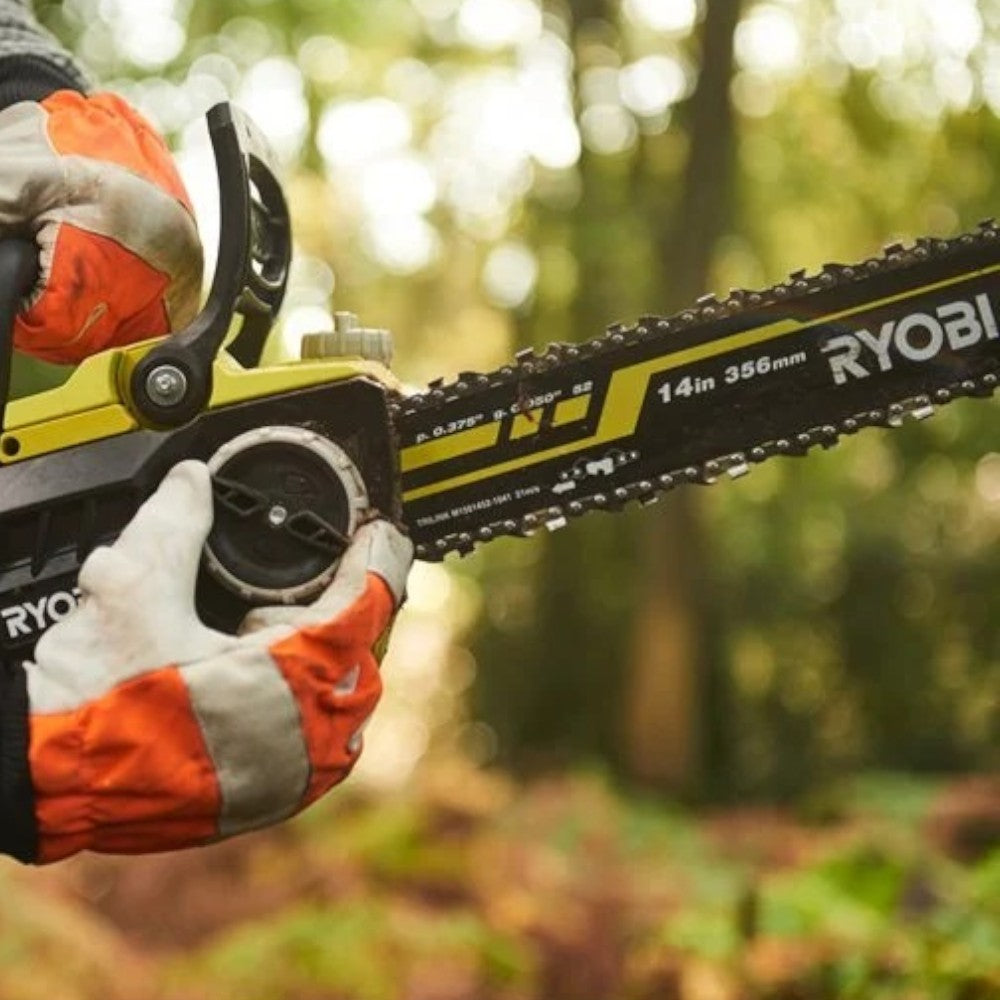Motosega a batteria brushless 36V con barra 35 cm e freno catena automatico