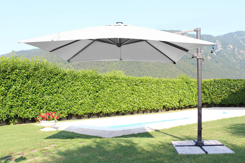 Ombrellone 3x3 mt da giardino con palo laterale in alluminio Rio