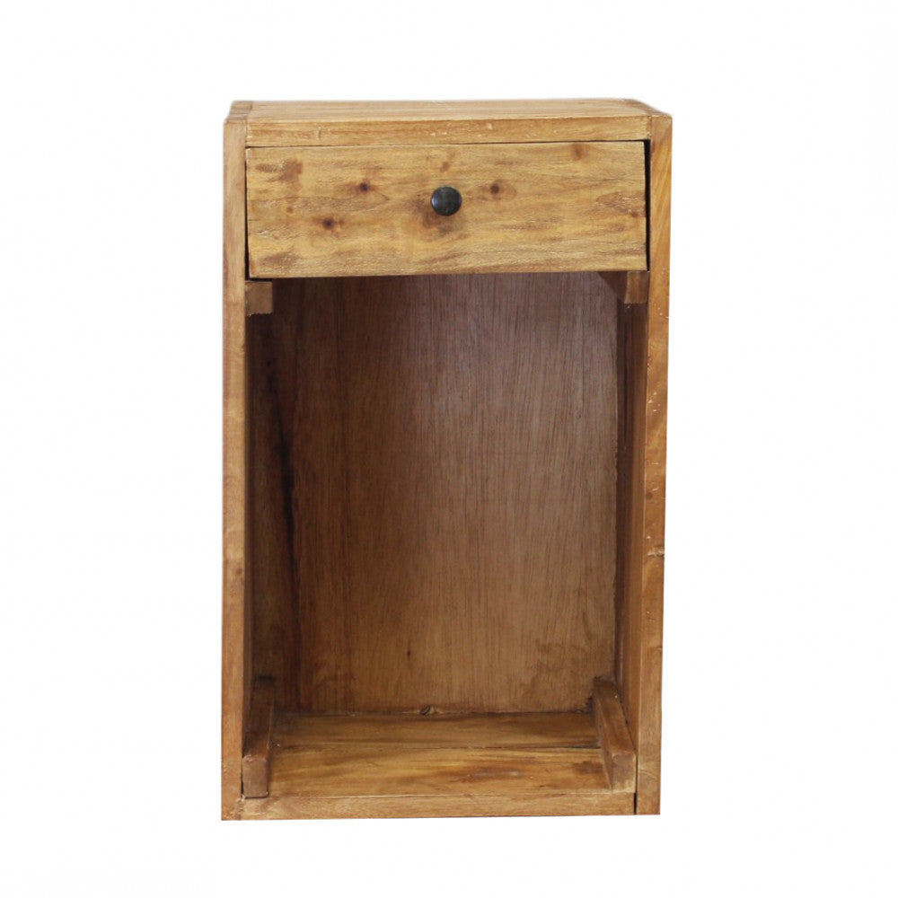 Mobiletto comodino in legno riciclato fisso 35x30x55 cm