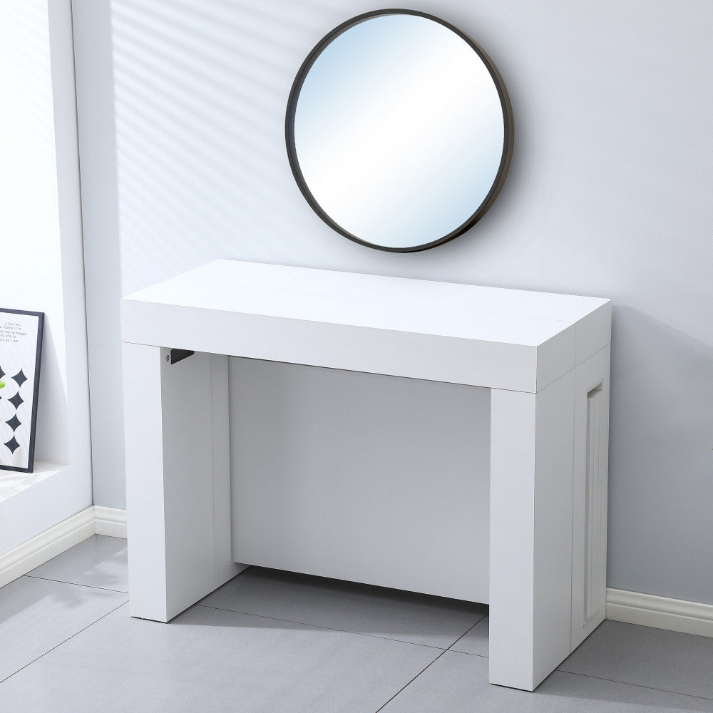 Tavolo consolle allungabile salvaspazio in mdf con struttura in metallo 90x45/300xH75 cm Napoca