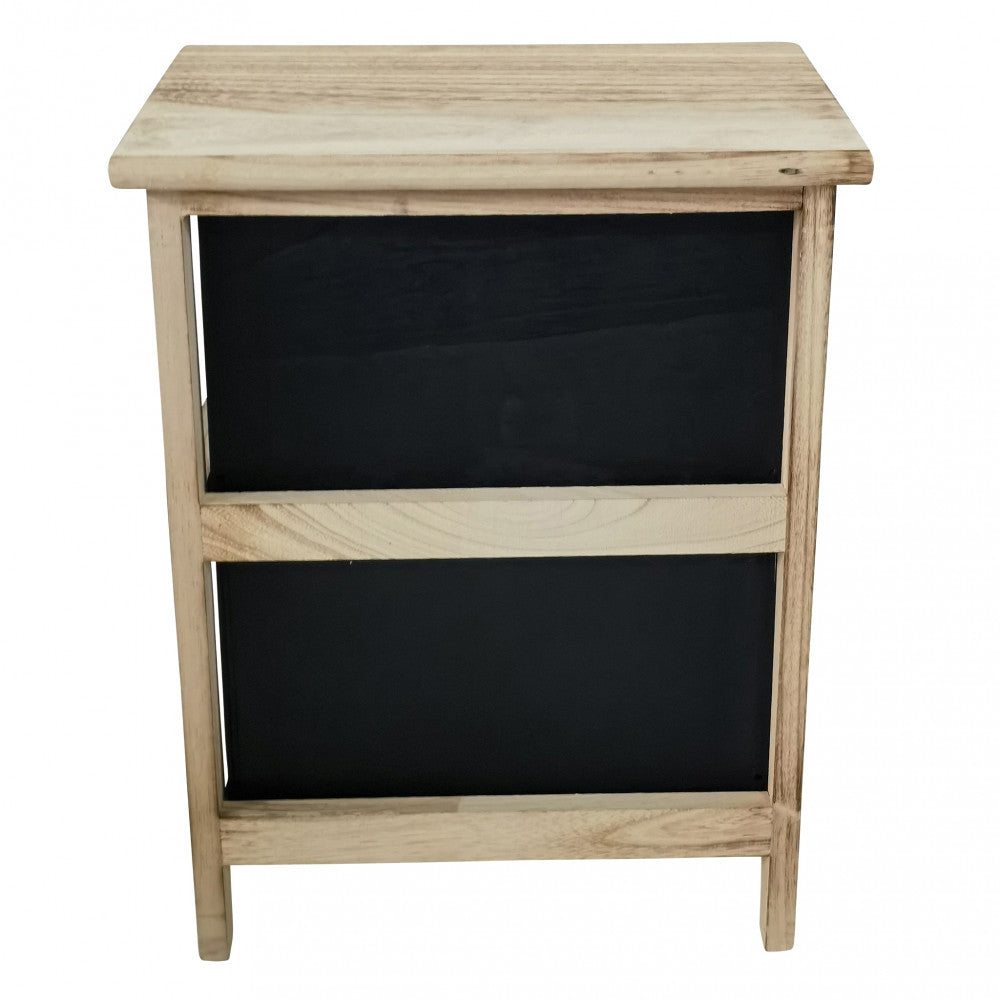 Mobiletto comodino in legno con due cassetti design compatto 34x25xH43,5 cm Claiton