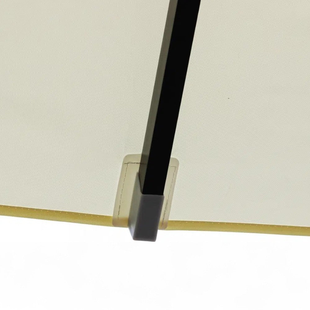 Ombrellone rettangolare 3x4 in metallo nero con telo ecru in poliestere antivento