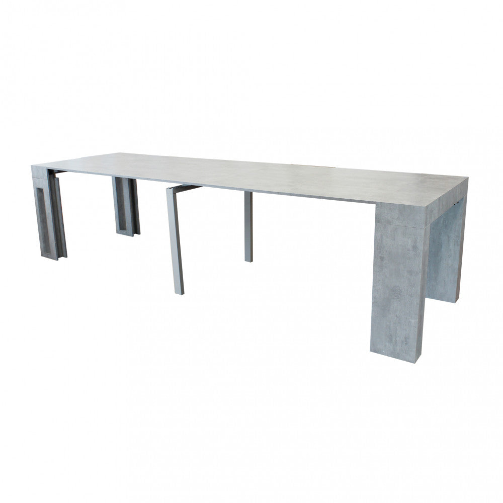 Tavolo consolle allungabile salvaspazio in mdf con struttura in metallo 90x45/300xH75 cm Napoca