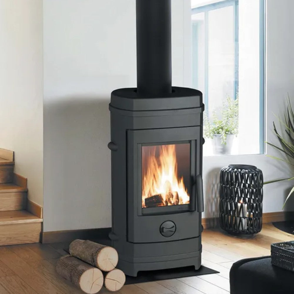 Pedana in acciaio salva pavimento quadrata per stufa a legna ed a pellet 79x79 cm