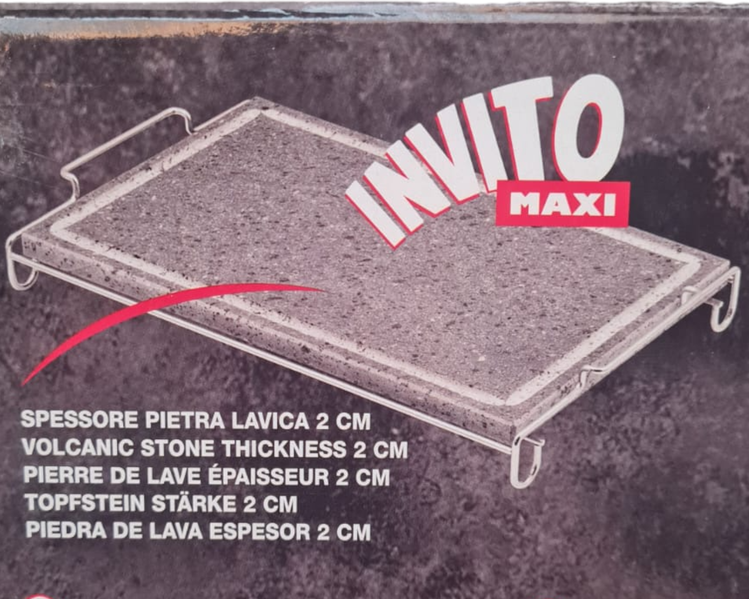Pietra lavica Ollare rettangolare con stand INOX per cottura diretta e mantenimento calore