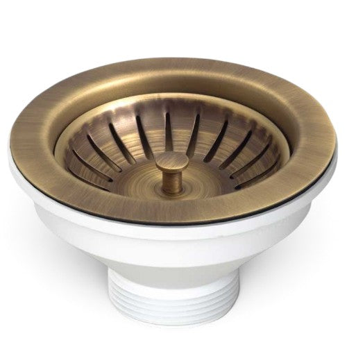 Piletta per lavello in ottone anticato diametro 11.4 cm