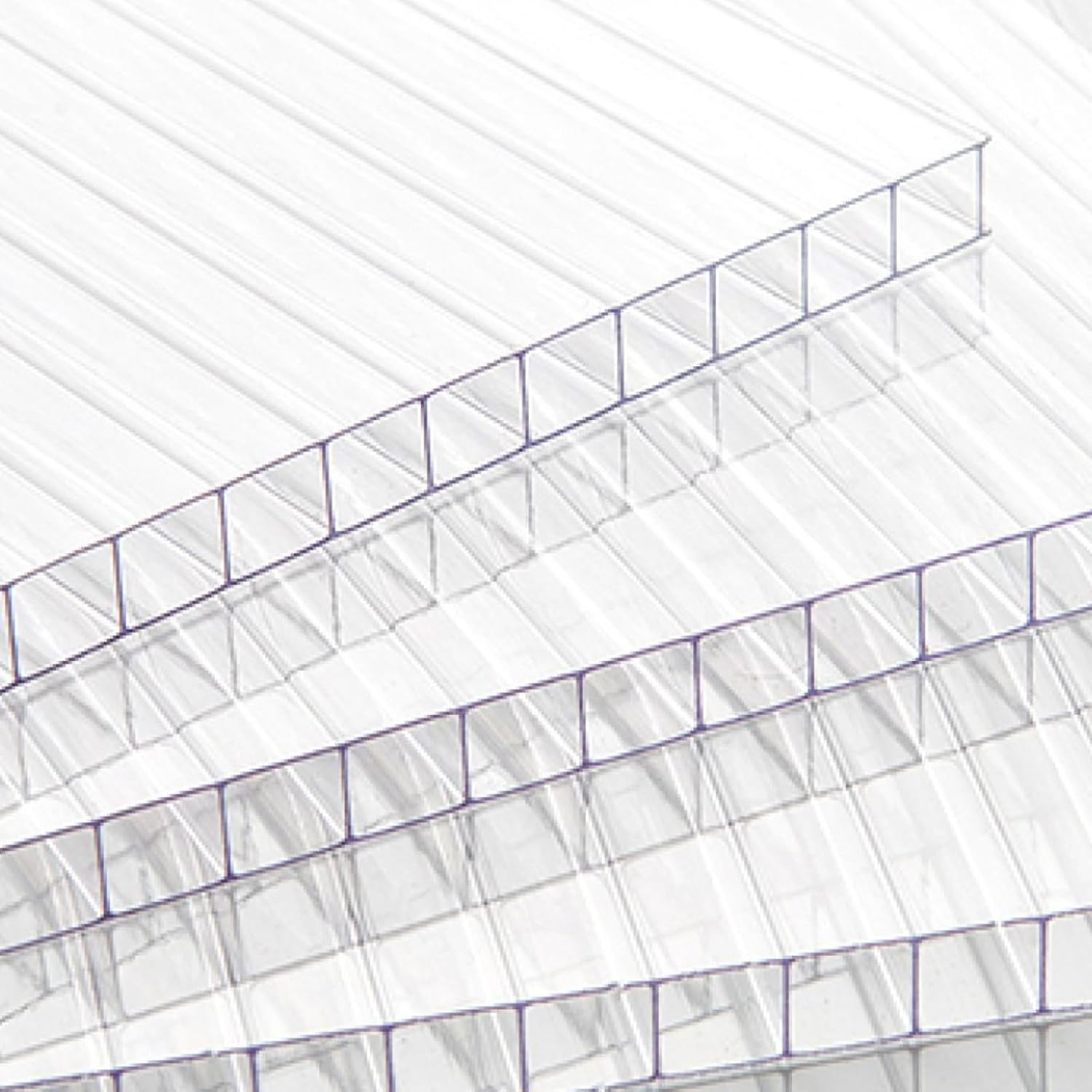 Pensilina tettoia copertura con pannello trasparente policarbonato alveolare e kit di montaggio a muro