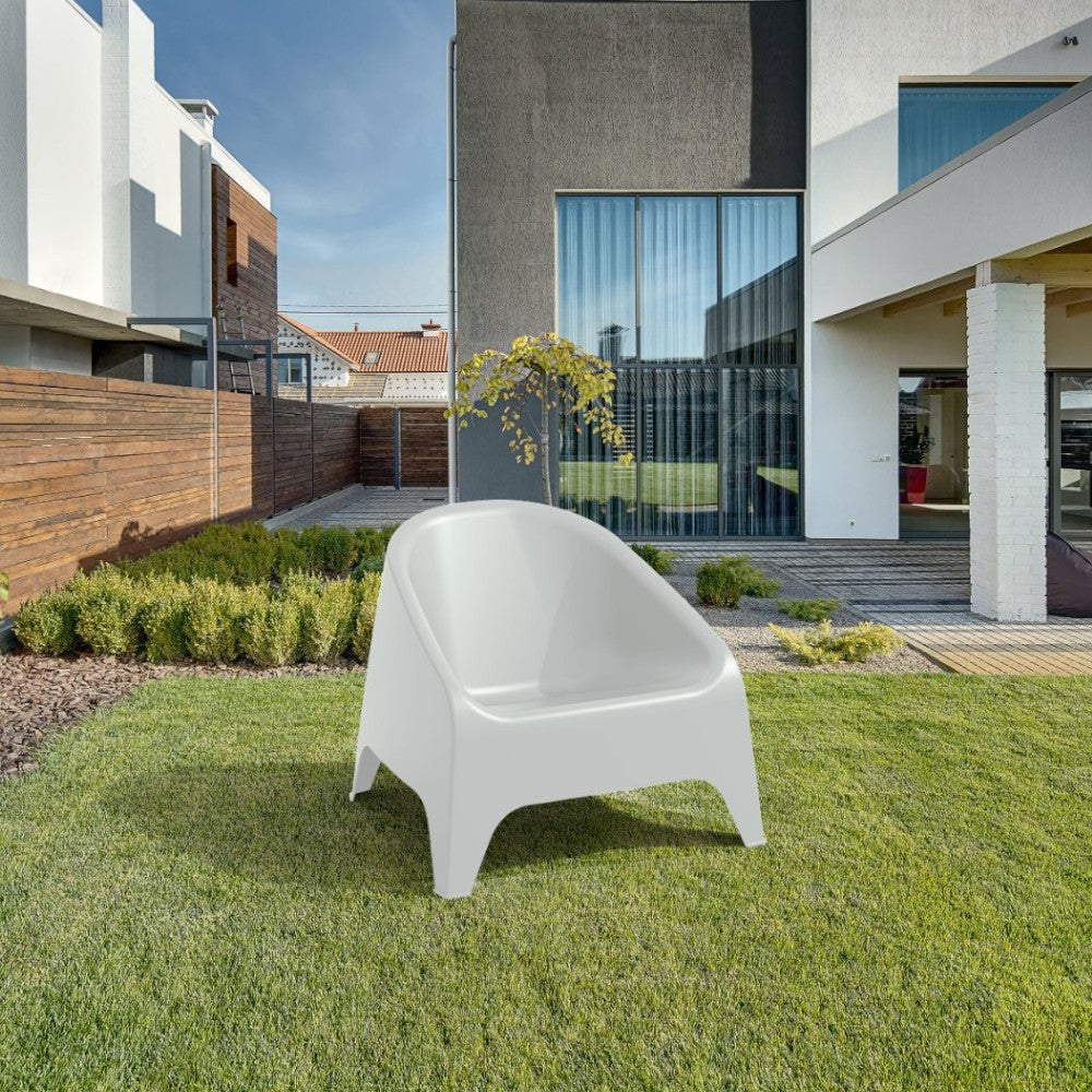 Poltrona sedia in resina bianco per interno esterno matera