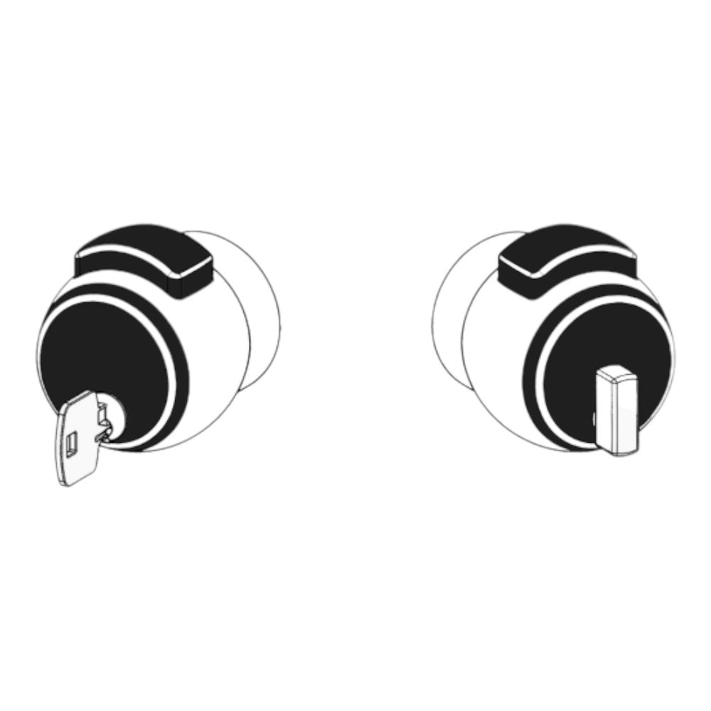 Pomolo premi apri con chiave argento bloccabile interno leva girevole esterno chiave inclusa 2 chiavi