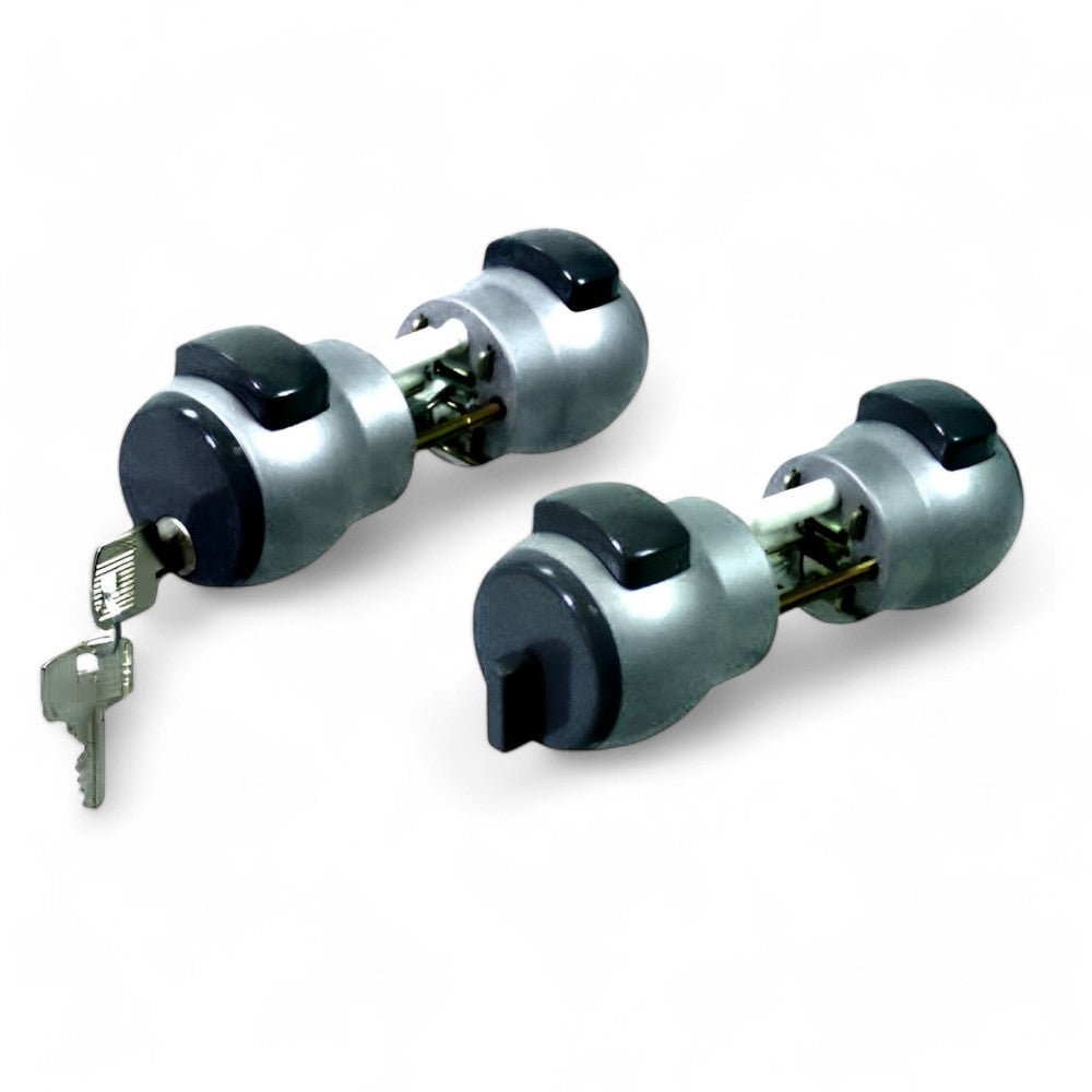 Pomolo premi apri con chiave argento bloccabile interno leva girevole esterno chiave inclusa 2 chiavi