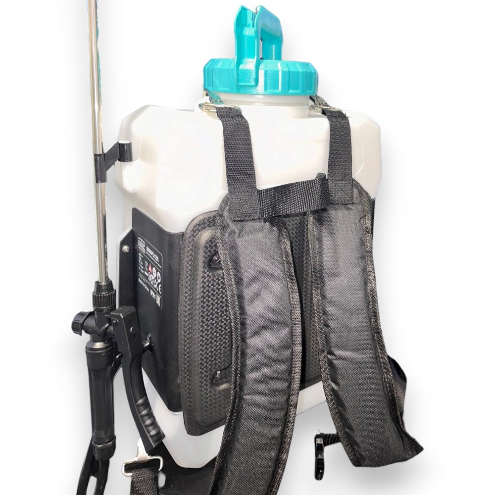 Pompa irroratrice a zaino 12 lt a batteria litio rimovibile 4Ah con lancia in acciaio inox e ottone