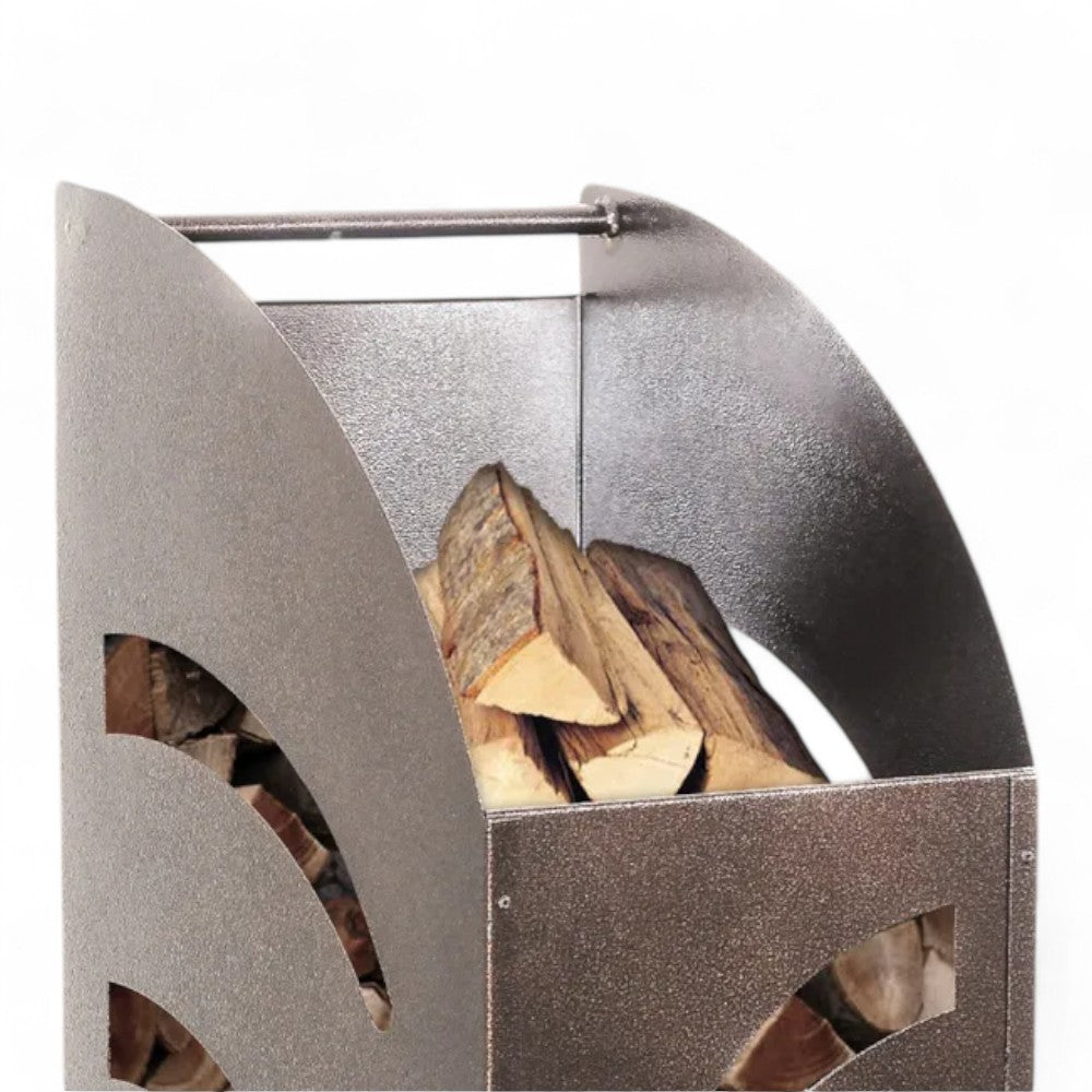 Carrello portalegna camino in ferro verniciato smontabile design salvaspazio 32x42x80h robusto trasporto legna