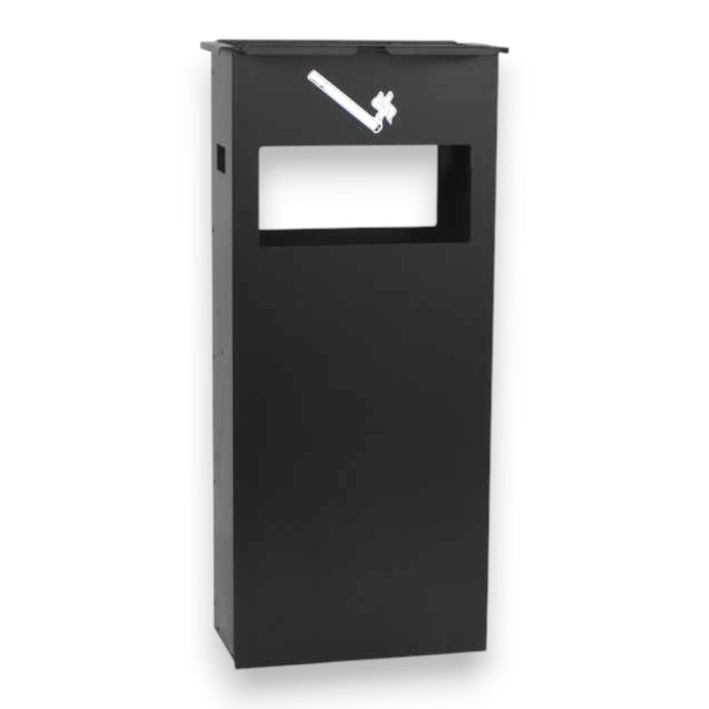 Pattumiera posacenere da esterno locali e pub in acciaio antracite con maniglie laterali Smoky