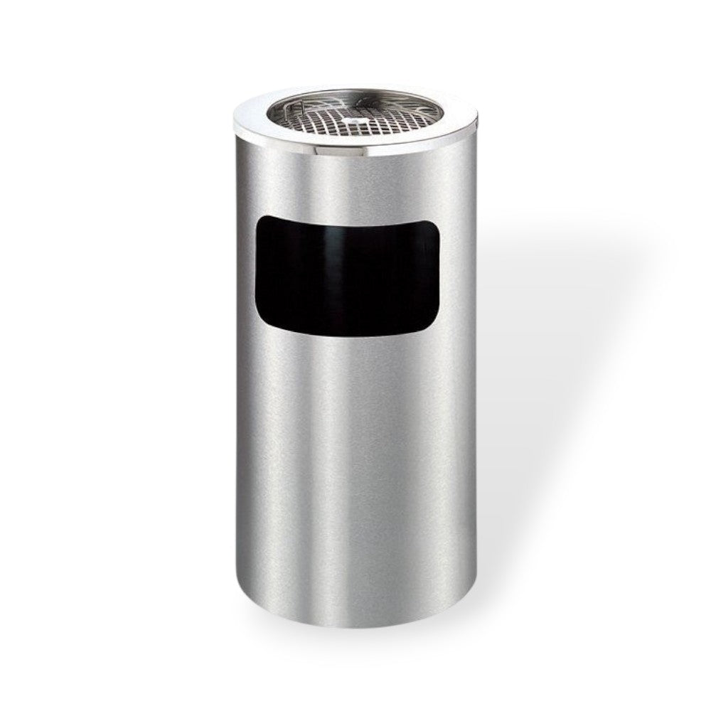 Pattumiera 16 lt in acciaio inox finitura satinata con posacenere estraibile zincato Smoky