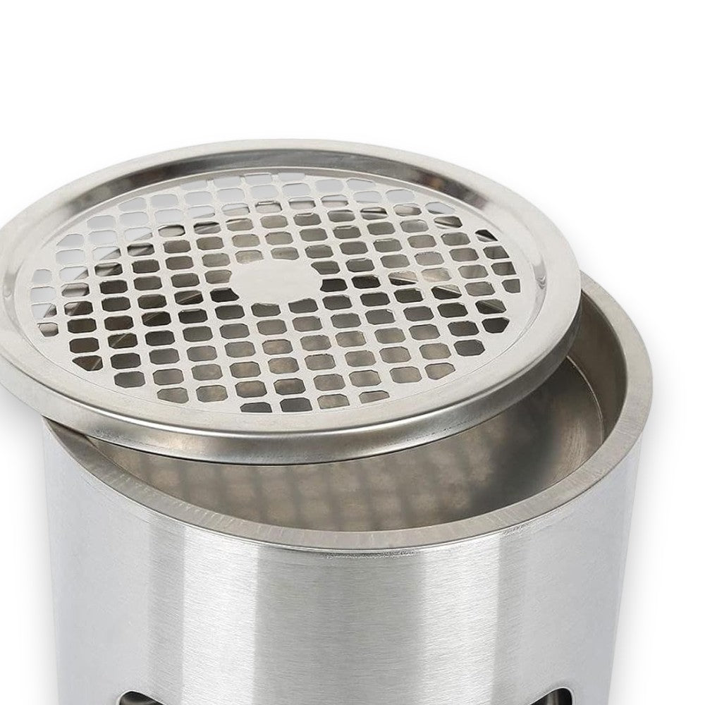 Pattumiera 16 lt in acciaio inox finitura satinata con posacenere estraibile zincato Smoky