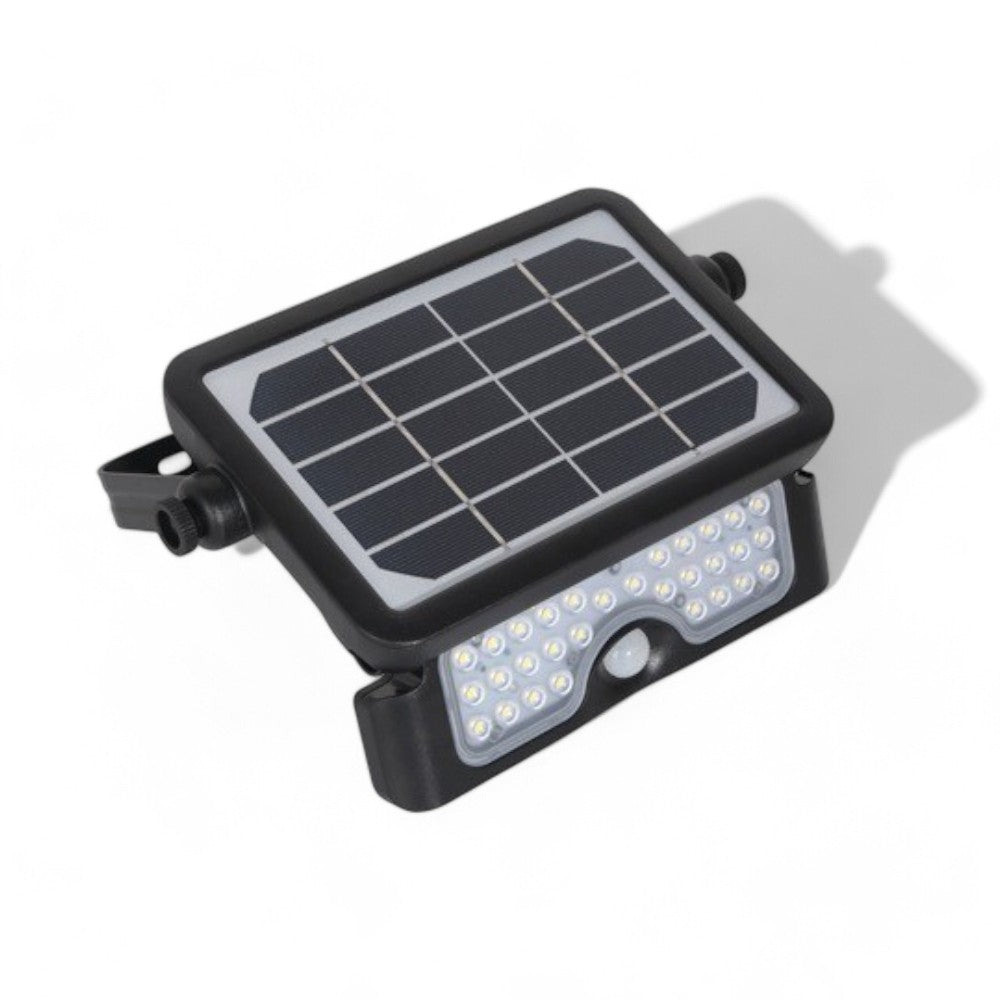 Proiettore LED alta luminosità con pannello fotovoltaico e staffa ruotabile 360°