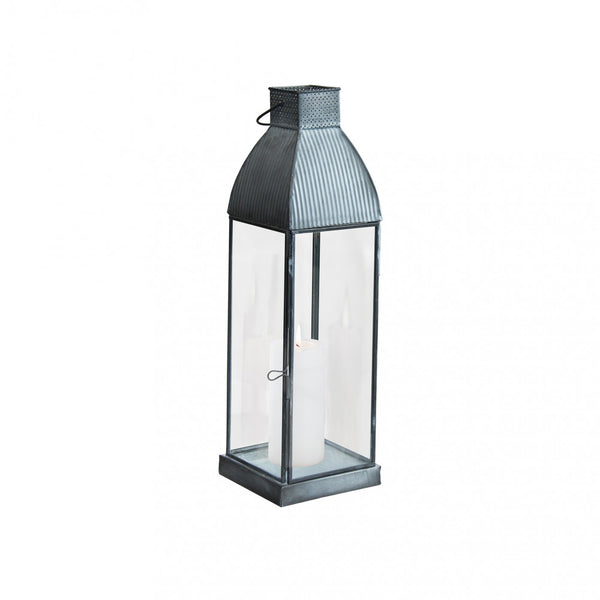 Lanterna portacandela da esterno in vetro e metallo Brittany