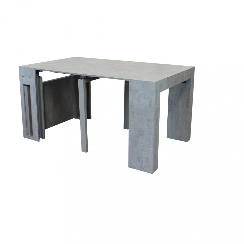 Tavolo consolle allungabile salvaspazio in mdf con struttura in metallo 90x45/300xH75 cm Napoca