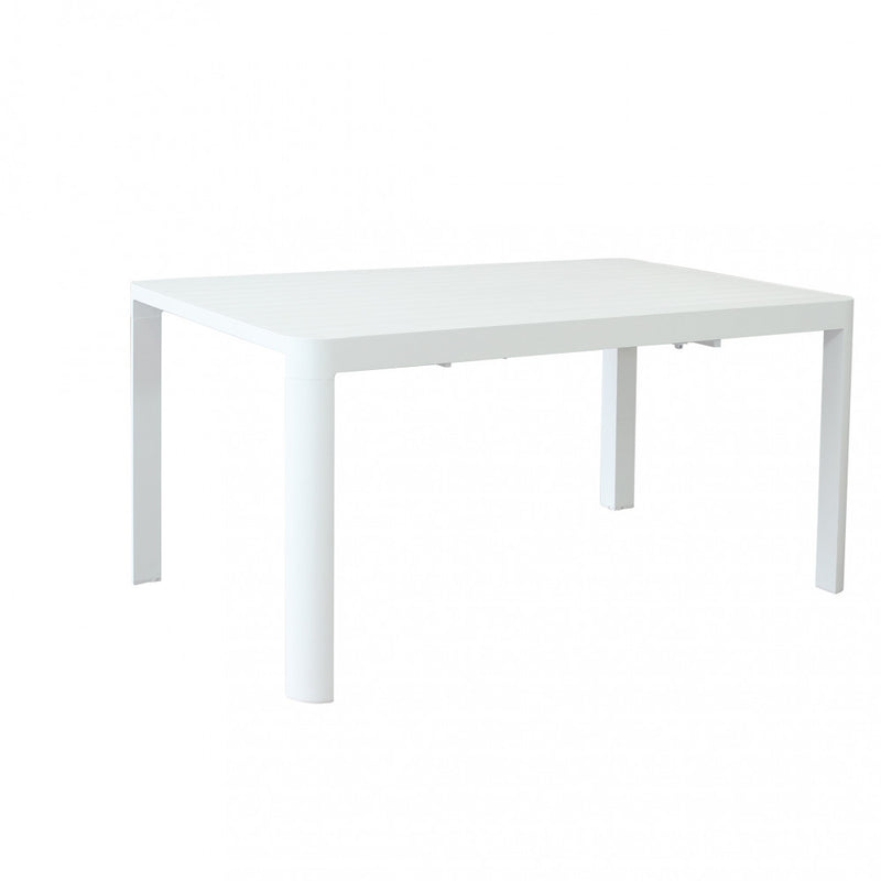 Tavolo da esterno 100x150 cm in alluminio con piano a doghe estensibile in larghezza Square Maxi