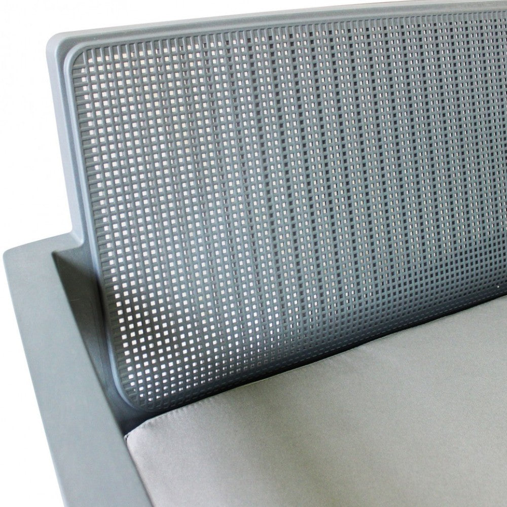 Set salotto da giardino in polipropilene grigio con cuscini beige 63x122.5xH75 cm Delaware