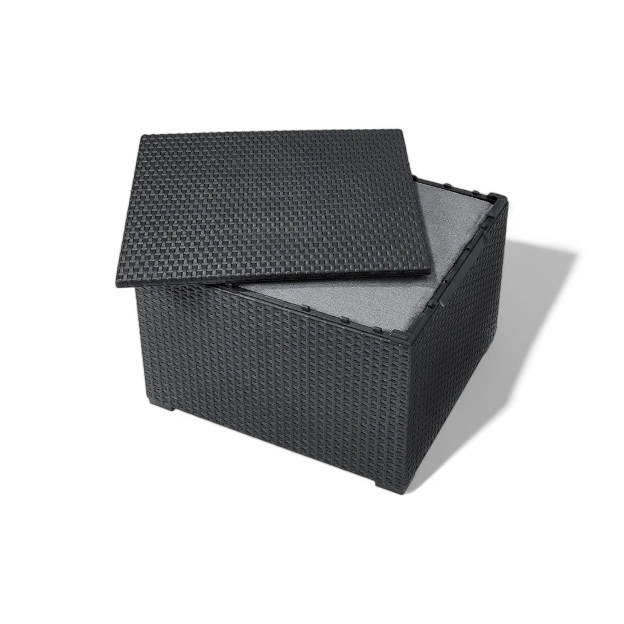 Salotto per esterno in resina effetto rattan 2 poltrone 1 divano triposto e 1 tavolino Emma Lounge