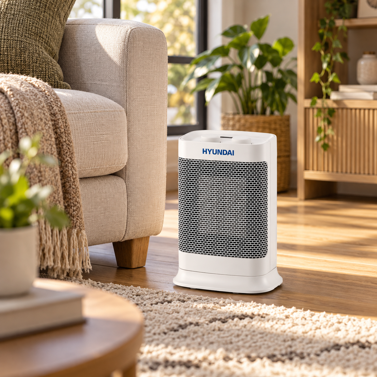 Stufa ceramica scaldino 1500W oscillante da pavimento con potenza regolabile Hyundai