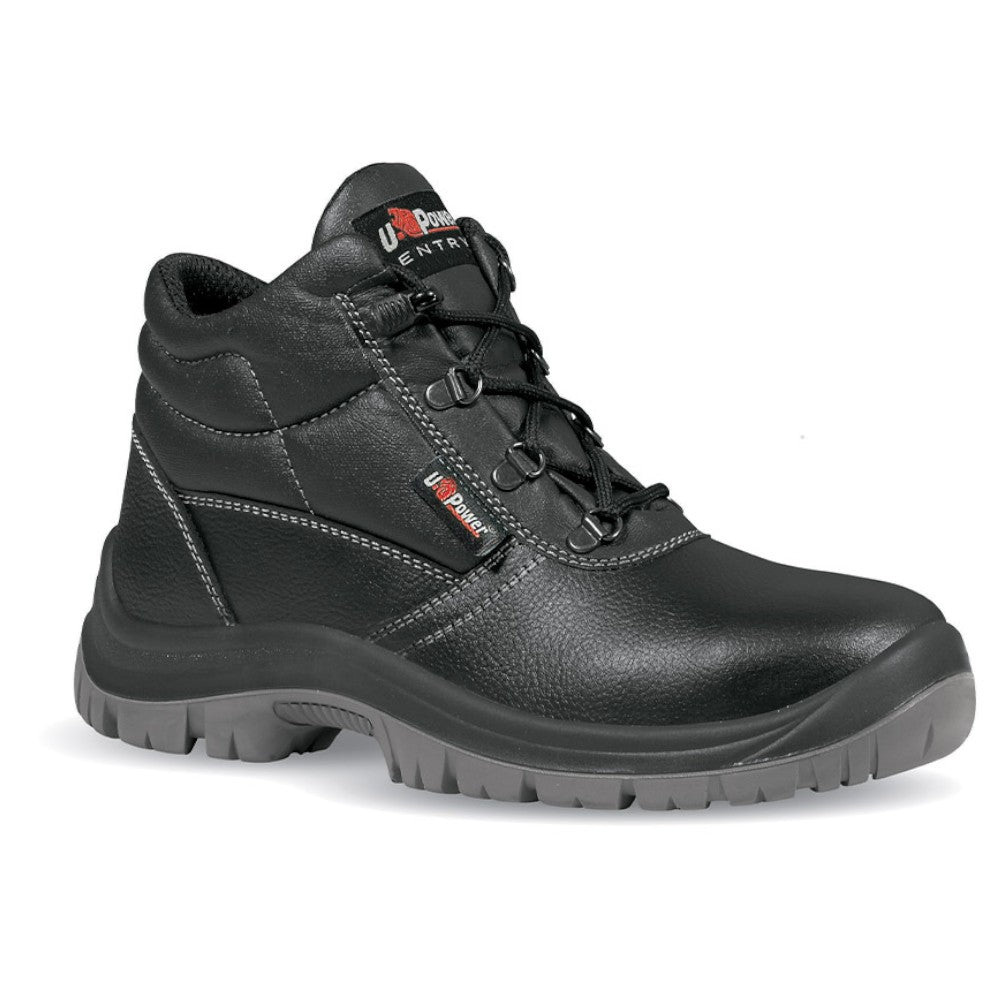 Scarpa da lavoro antinfortunistiche alta in pelle idrorepellente con puntale e lamina in acciaio suola PU ergonomica safety S3 SRC