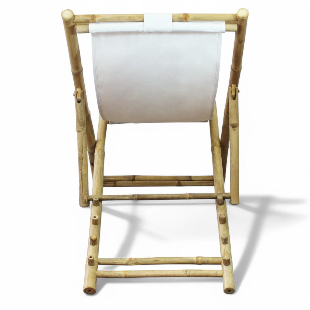 Sdraio dondolo in bamboo legno marrone con cuscino per relax 117x60xH68 cm