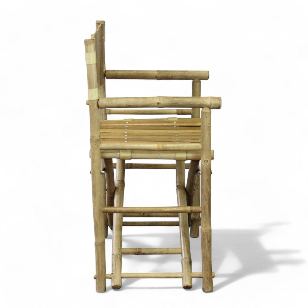 Sedia regista marrone in legno bamboo 60x44xH88