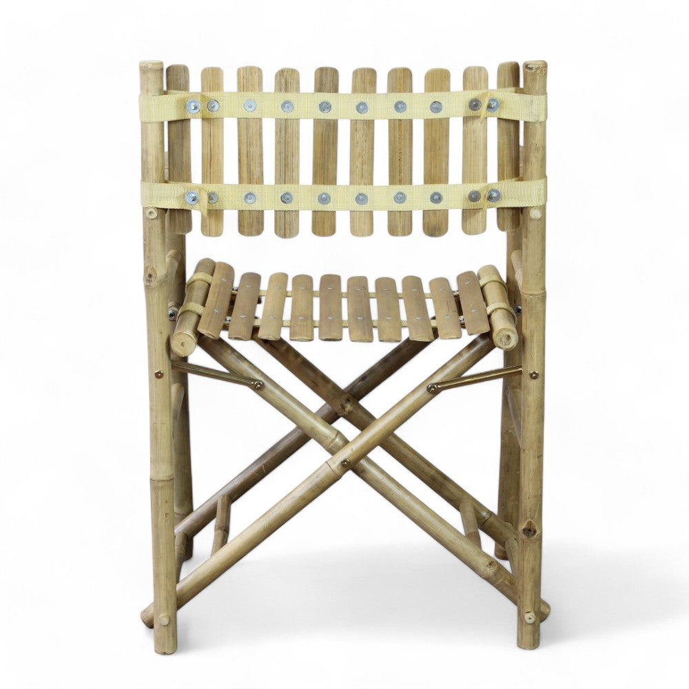 Sedia regista marrone in legno bamboo 60x44xH88