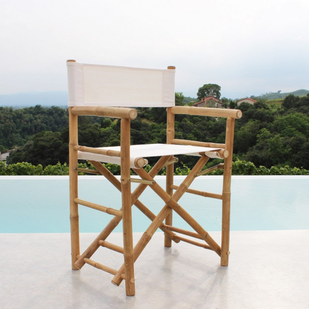 Sedia regista pieghevole in legno bamboo marrone 60x44xH88 cm per esterno